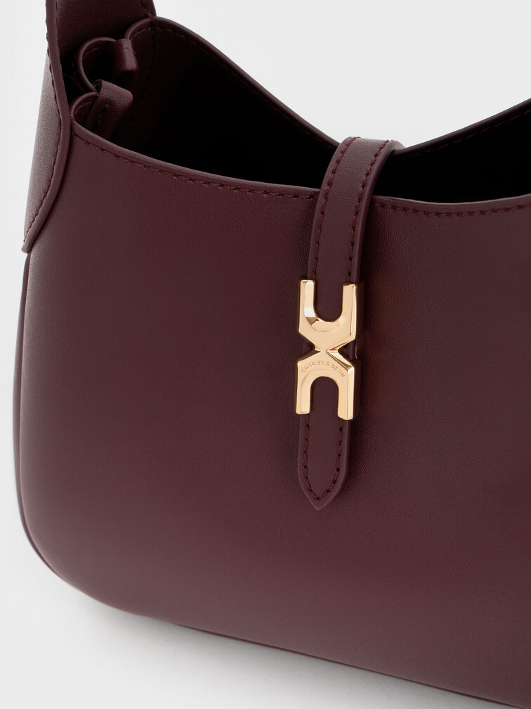 Mini Adalyn Hobo Bag, Wineberry Red, hi-res