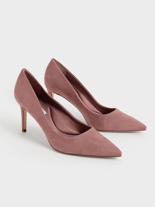 Emmy Textured Pointed-Toe Stiletto Pumps, Mauve, hi-res
