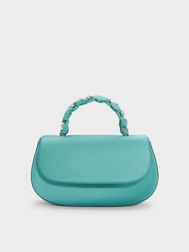 Eilian Braided Top Handle Bag, Teal, hi-res