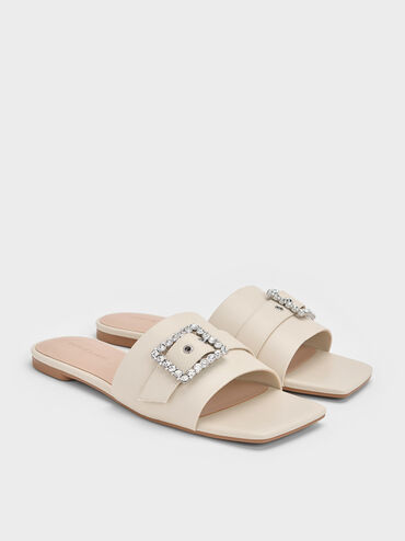 Gem Slide Sandals, Chalk, hi-res