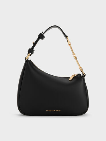 Mini Agatha Chain-Strap Shoulder Bag, Black, hi-res
