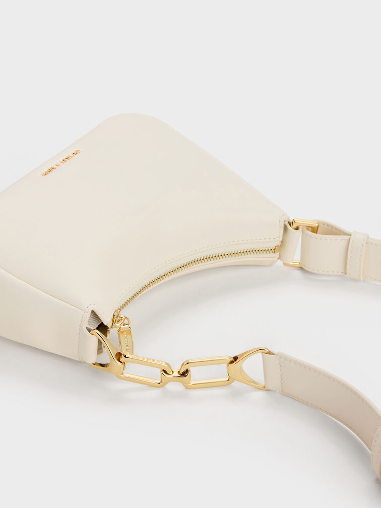 Mini Agatha Chain-Strap Shoulder Bag, Cream, hi-res