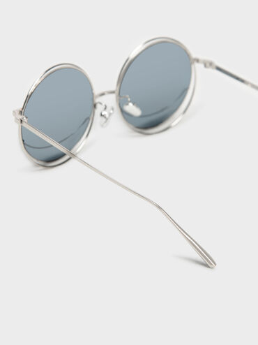 Circle Frame Sunglasses, Blue, hi-res