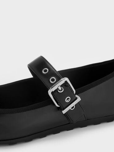 Myler Bow Mary Janes, Black, hi-res