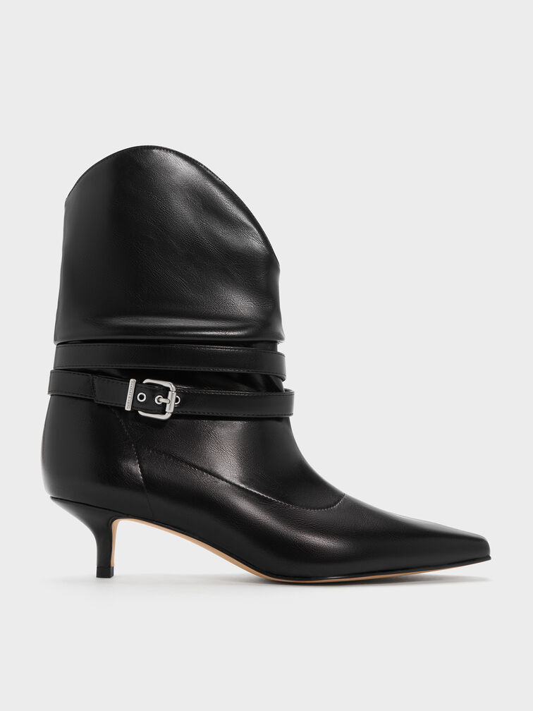 Karter Kitten-Heel Boots, Black, hi-res