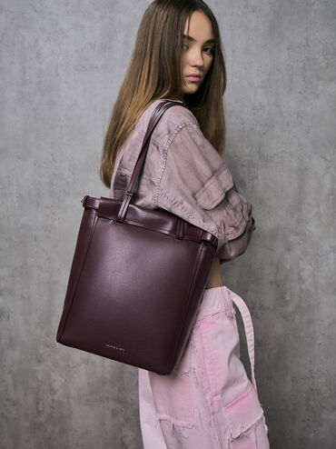 Ellis Tote Bag, Plum, hi-res