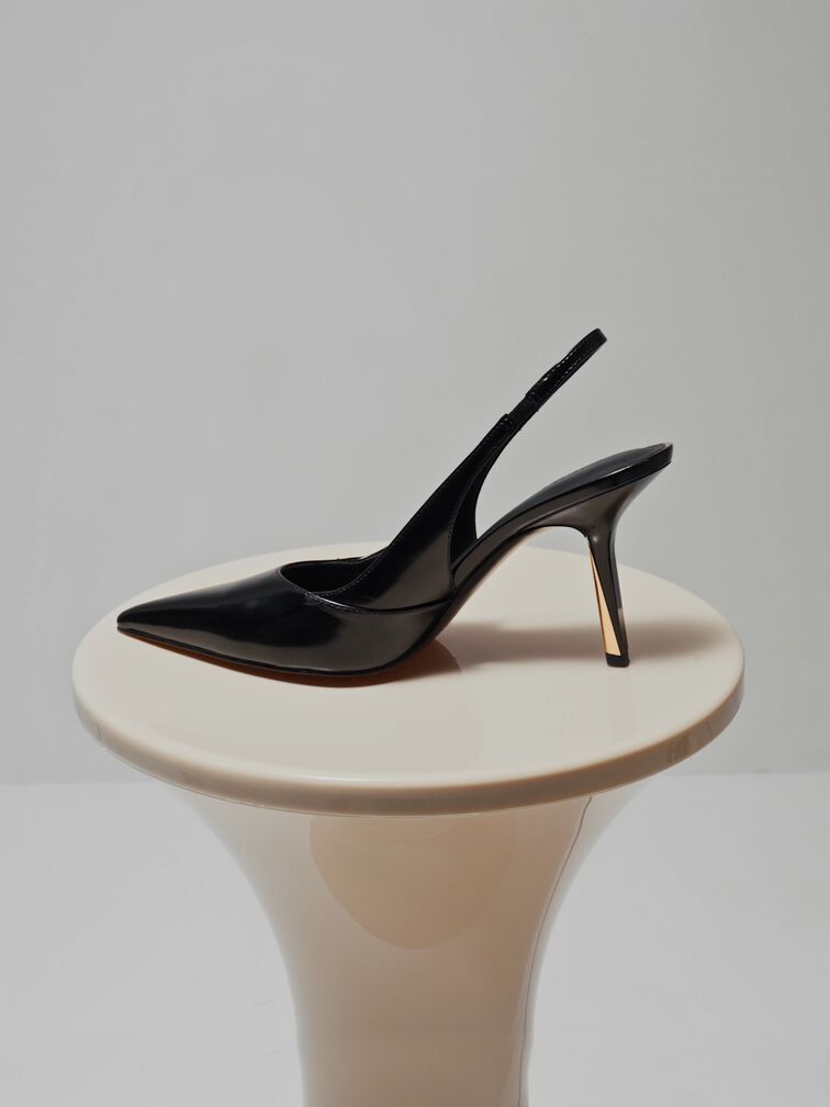 Taylen Slingback Pumps, Black Boxed, hi-res