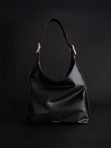 Aislin Hobo Bag, Black, hi-res