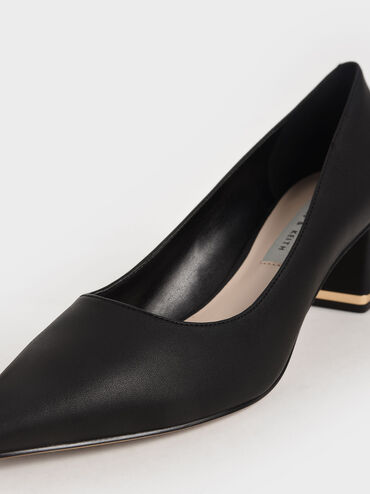 Trapeze Heel Pumps, Black, hi-res