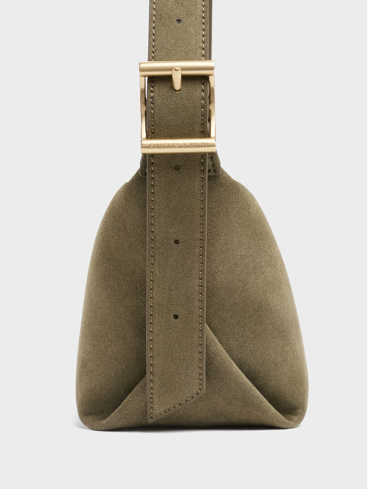 Larsen Buckle-Strap Shoulder Bag, Deep Olive, hi-res