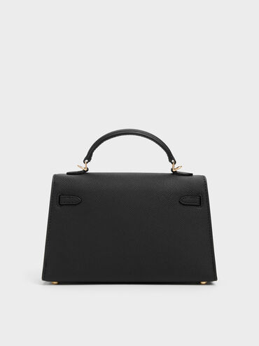 Tricha Knotted-Belt Top Handle Bag, Black, hi-res