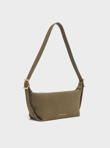 Larsen Buckle-Strap Shoulder Bag, Deep Olive, hi-res
