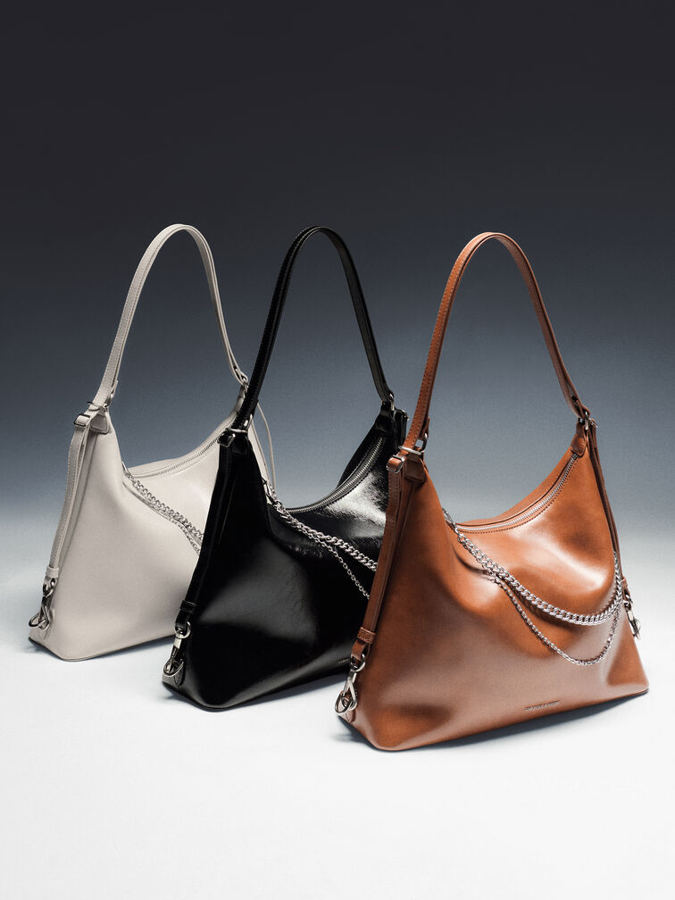 Atwood Chain Convertible Hobo Bag, Noir, hi-res