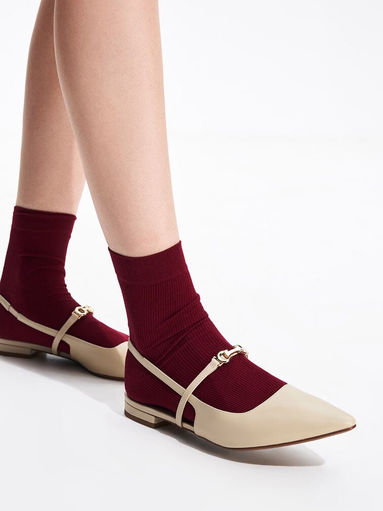Trifina Pointed Slingback Flats, Taupe, hi-res