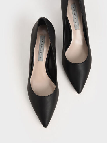 Trapeze Heel Pumps, Black, hi-res
