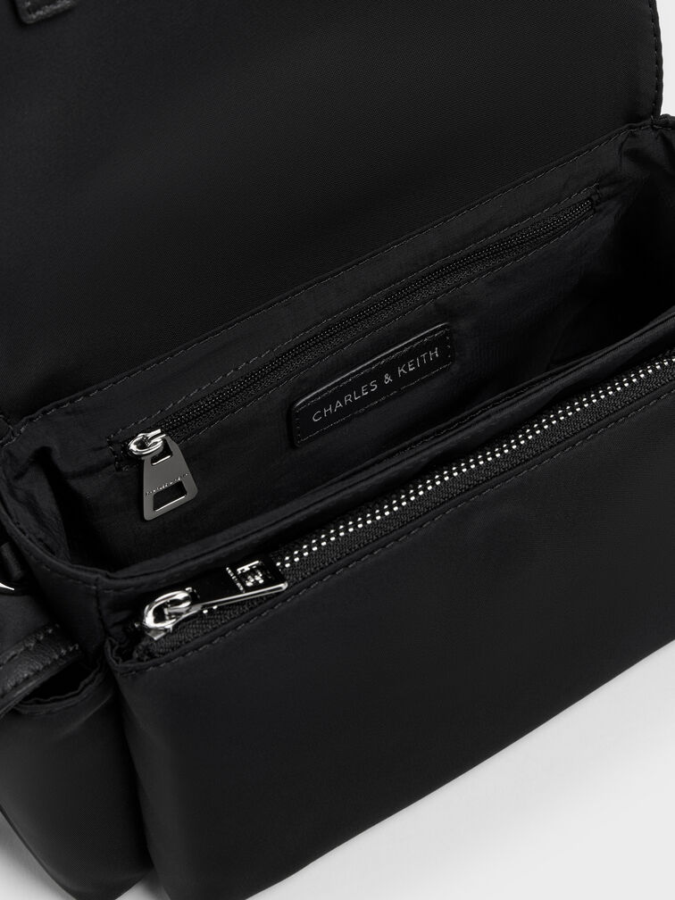 Levy Nylon Buckled Crossbody Bag, Noir, hi-res