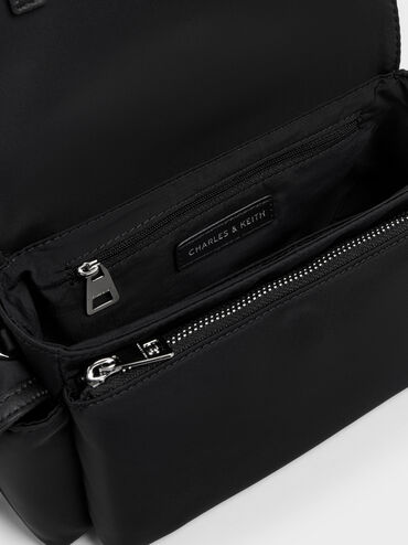 Levy Nylon Buckled Crossbody Bag, Noir, hi-res