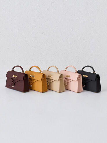 Tricha Knotted-Belt Top Handle Bag, Sand Beige, hi-res