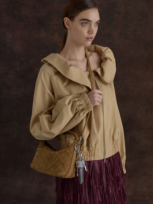 Ivette Woven Shoulder Bag, Sahara Sand, hi-res