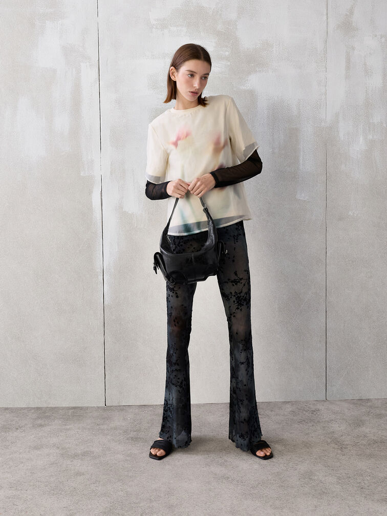 Bessie Side-Pocket Hobo Bag, Noir, hi-res