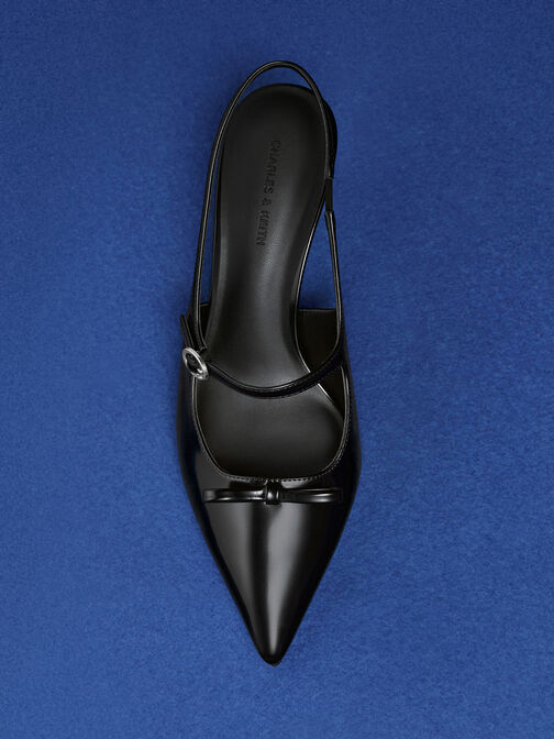 Sonali Bow Slingback Pumps, Black Boxed, hi-res