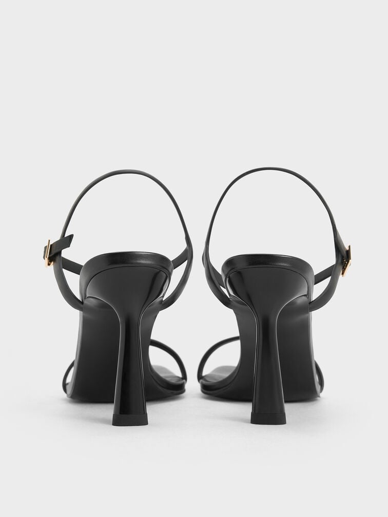 Ankle-Strap Heeled Sandals, Black, hi-res