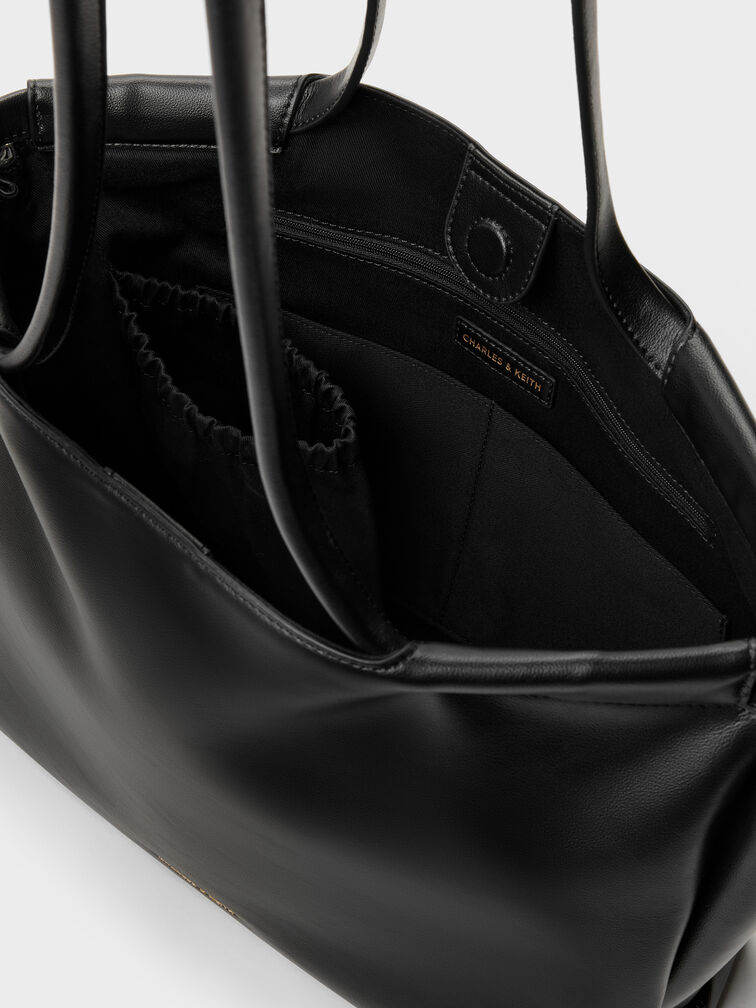 XL Zephyr Tassel Tote Bag, Black, hi-res