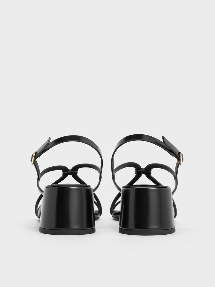 Strappy Block-Heel Slingback Sandals, Black Boxed, hi-res