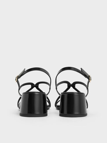 Strappy Block-Heel Slingback Sandals, Black Boxed, hi-res