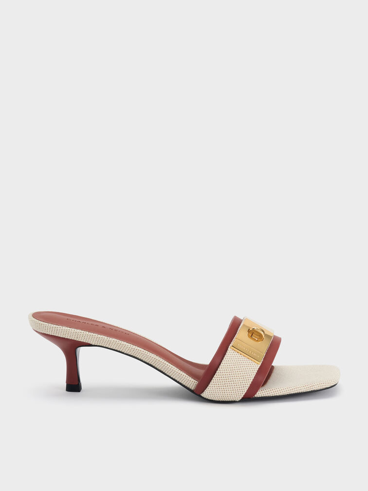 Aelin Canvas Kitten-Heel Mules, Multi, hi-res