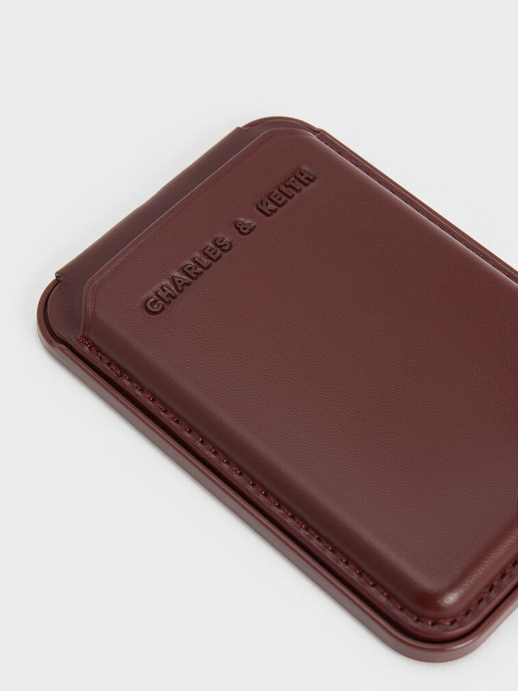 Cyrus Leather Bi-Fold Card Holder, Burgundy, hi-res