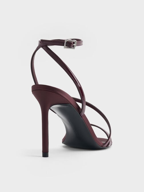 Andricia Patent Strappy Stiletto Sandals, Burgundy, hi-res