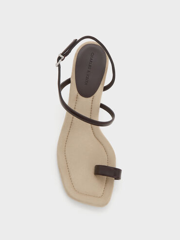 Toe-Ring Stiletto Sandals, Dark Brown, hi-res