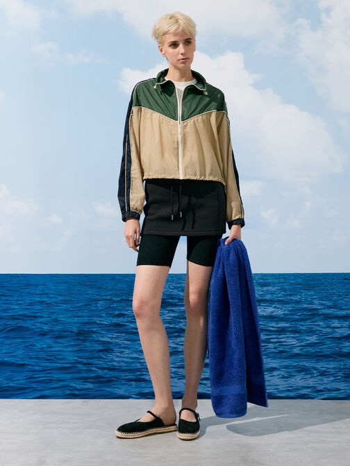 Bernadine Faux Suede Espadrille Mules, Black Textured, hi-res