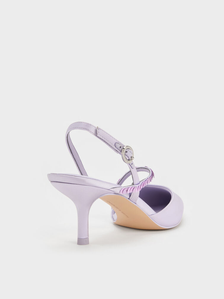Briella Sequinned Slingback Pumps, Lilac, hi-res