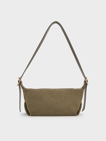 Larsen Buckle-Strap Shoulder Bag, Deep Olive, hi-res