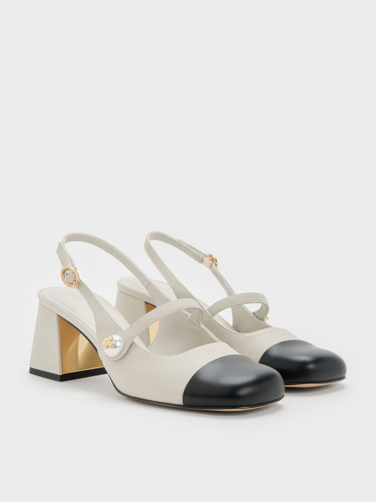 Aeryn Pearl Slingback Pumps, Chalk, hi-res
