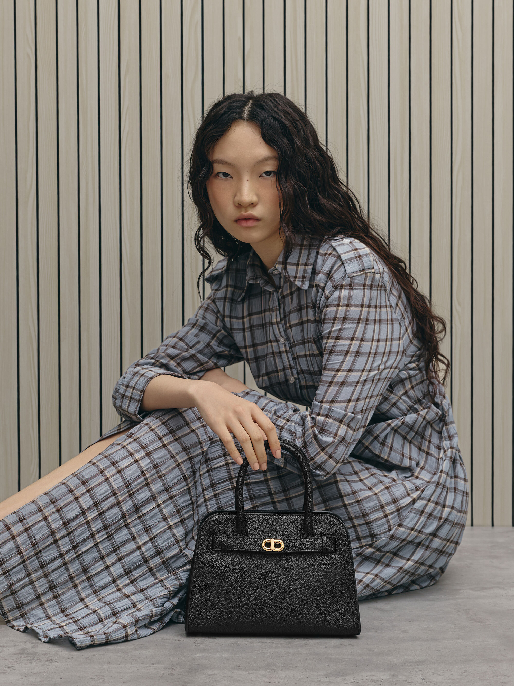 Black Aubrielle Belted Tote Bag - Black - CHARLES & KEITH BH