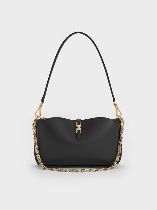 Adalyn Chain Shoulder Bag, Black, hi-res