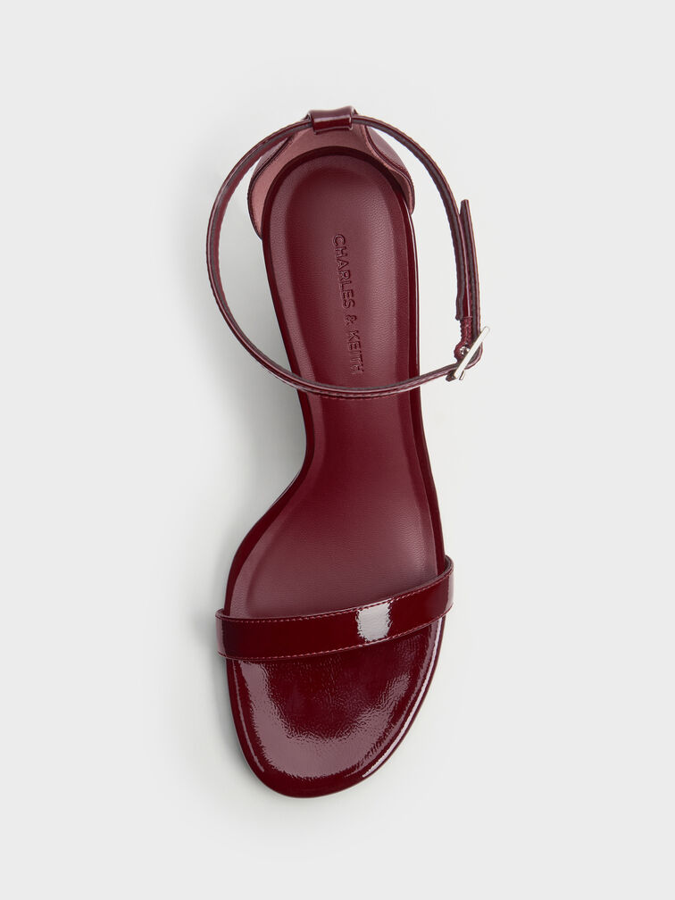 Patent Ankle-Strap Wedges, Burgundy, hi-res