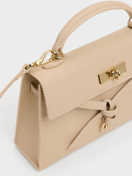 Tricha Knotted-Belt Top Handle Bag, Sand Beige, hi-res
