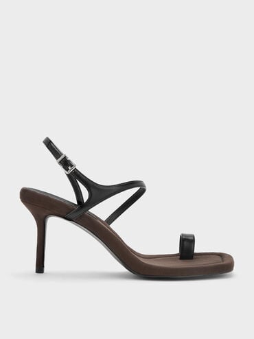 Toe-Ring Stiletto Sandals, Black, hi-res