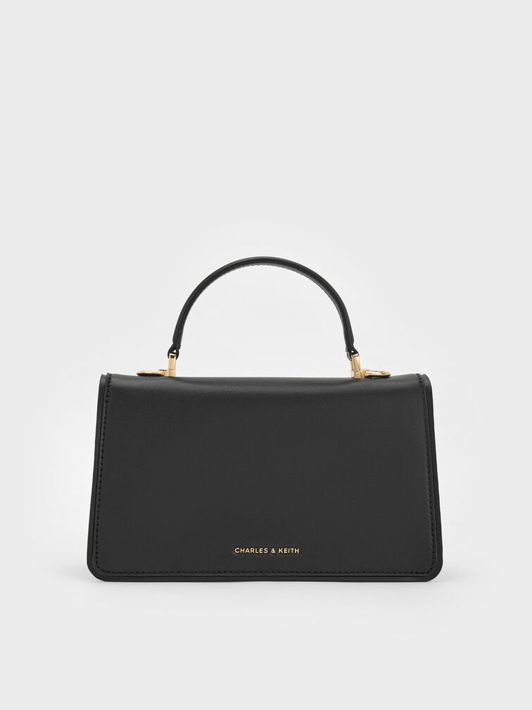 Arlet Belted Top Handle Bag, Black, hi-res