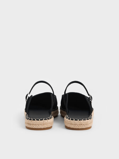 Bernadine Faux Suede Espadrille Mules, Black Textured, hi-res