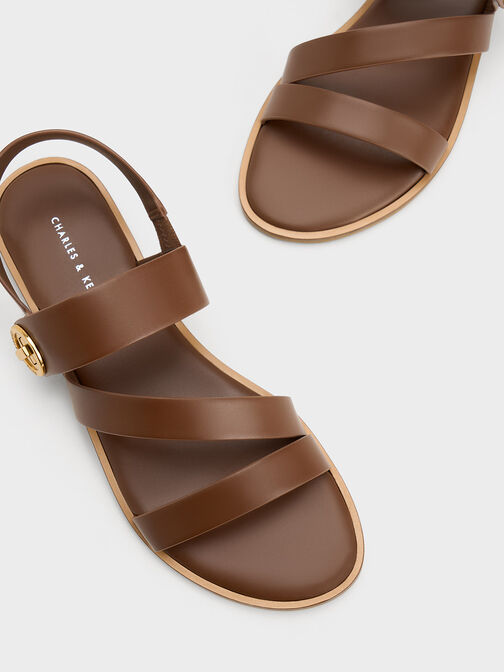 Yara Strappy Sandals, Dark Brown, hi-res