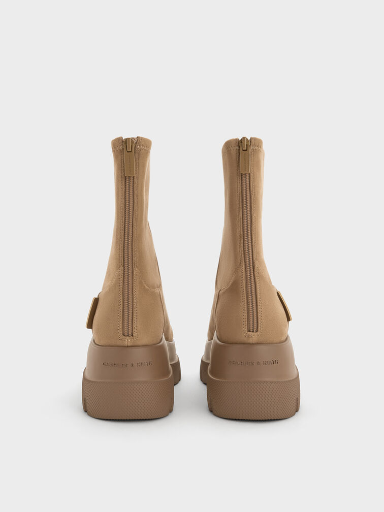 Leoi Faux Suede Chunky Ankle Boots, Camel, hi-res