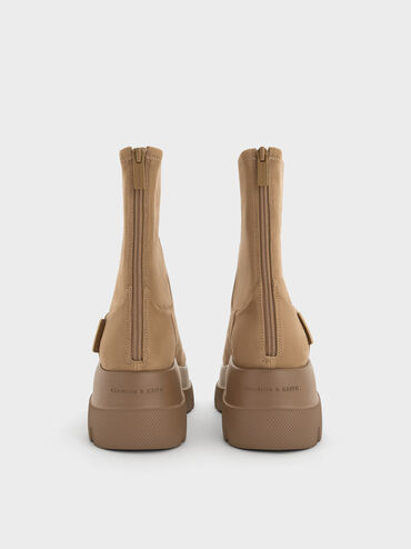 Leoi Faux Suede Chunky Ankle Boots, Camel, hi-res