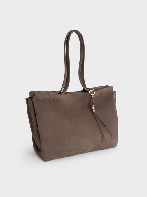 XL Zephyr Tassel Tote Bag, Stone Grey, hi-res