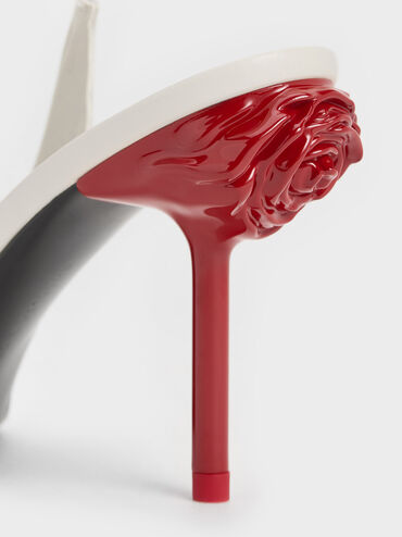 Flor Rose-Heel Slingback Pumps, Chalk, hi-res