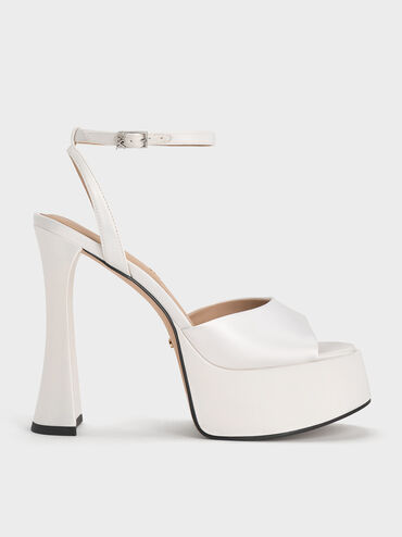Michelle Platform Sandals, White, hi-res
